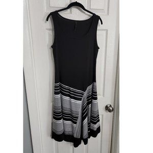 Sleeveless asymmetrical handkerchief hem midi dress